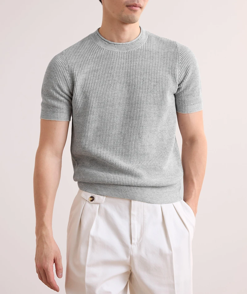 Ribbed Linen-Cotton Rollneck Sweater