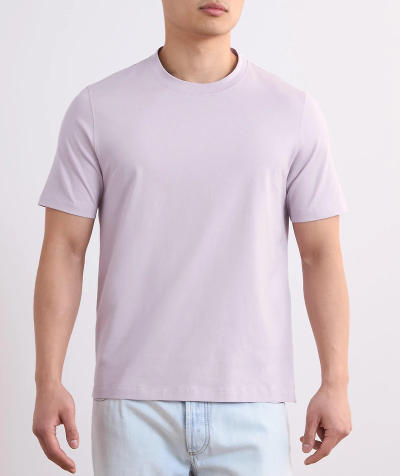 Silk-Cotton Crewneck T-Shirt