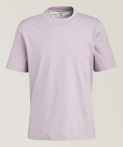 Silk-Cotton Crewneck T-Shirt