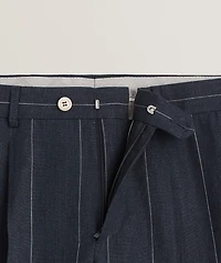 Leisure-Fit Pinstripe Pleated Suit Pants