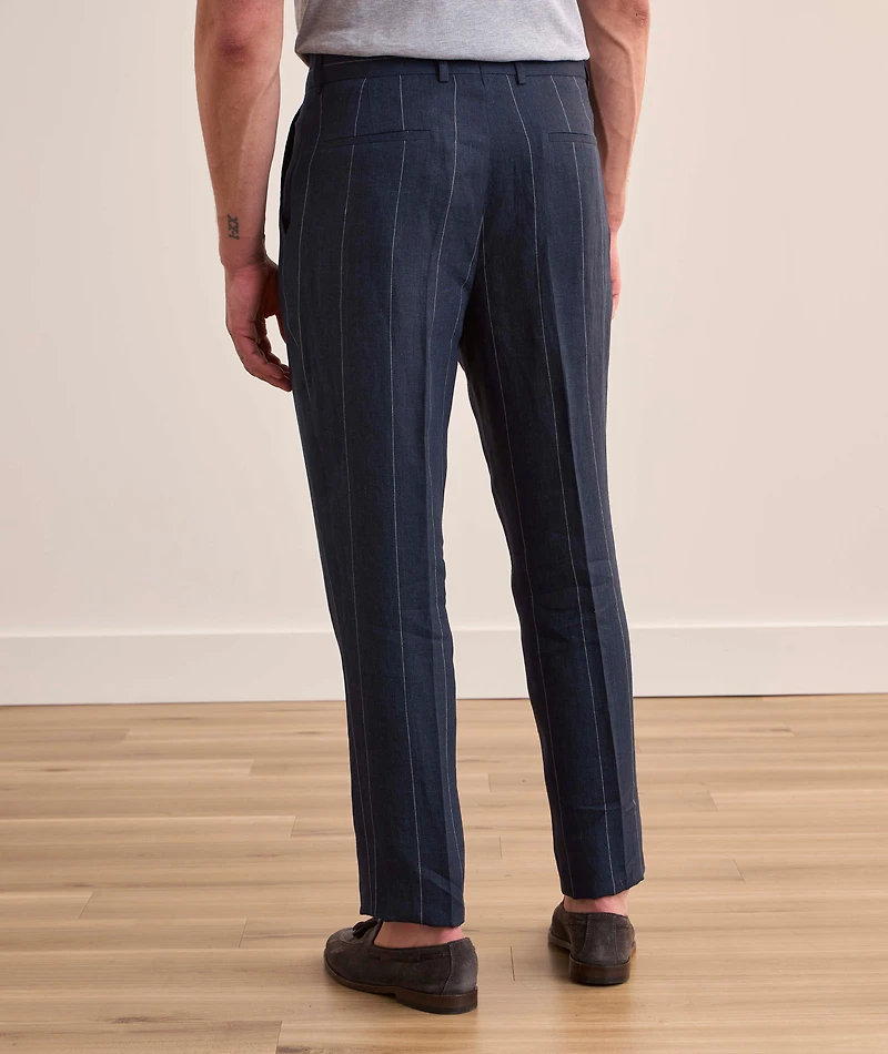 Leisure-Fit Pinstripe Pleated Suit Pants