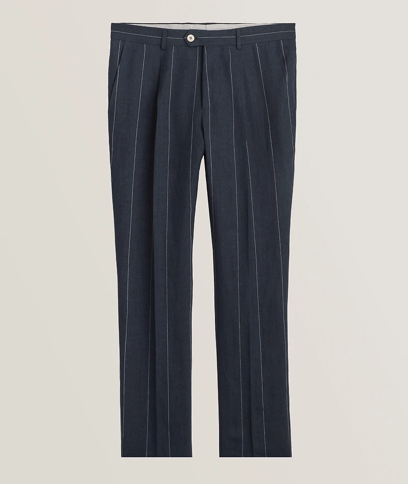 Leisure-Fit Pinstripe Pleated Suit Pants