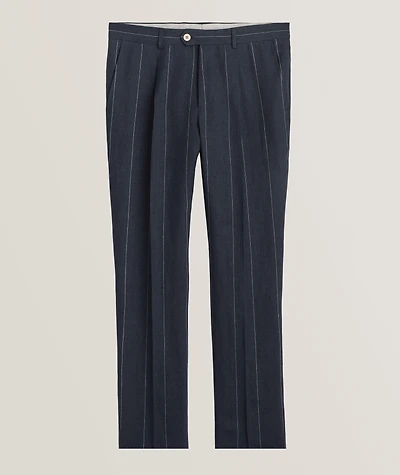 Leisure-Fit Pinstripe Pleated Suit Pants