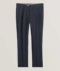 Leisure-Fit Pinstripe Pleated Suit Pants