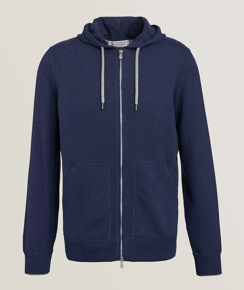 Cashmere Full-Zip Hooded Sweater