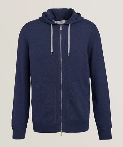 Cashmere Full-Zip Hooded Sweater