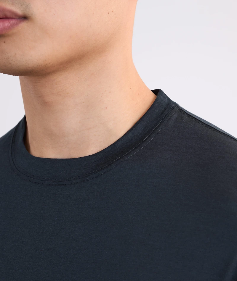 Silk-Cotton Crewneck T-Shirt