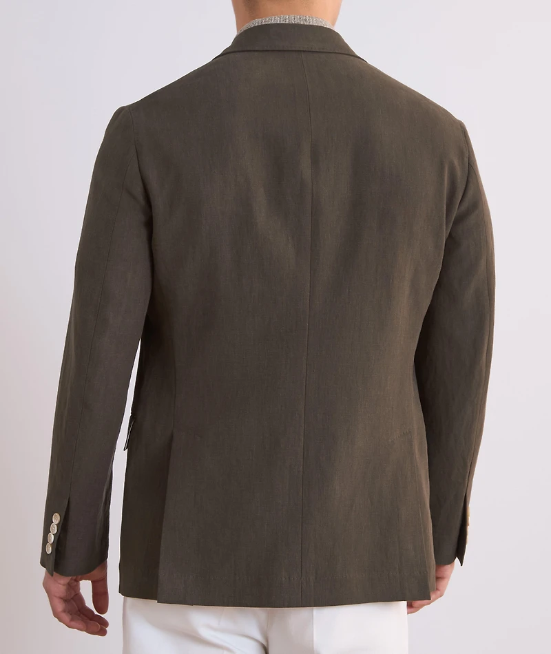 Peak Lapel Linen Suit Jacket
