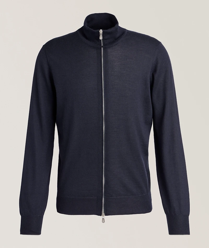 Cashmere-Silk Full-Zip Cardigan