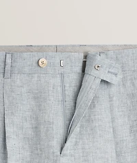 Leisure-Fit Pleated Linen Suit Pants
