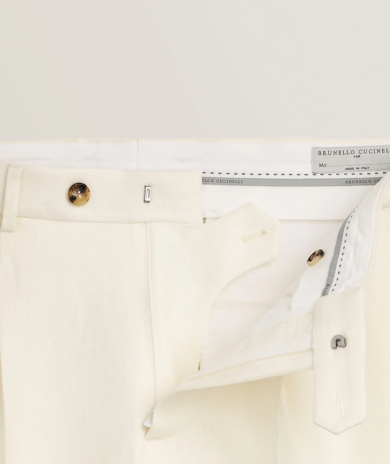 Leisure-Fit Linen-Blend Suit Pants
