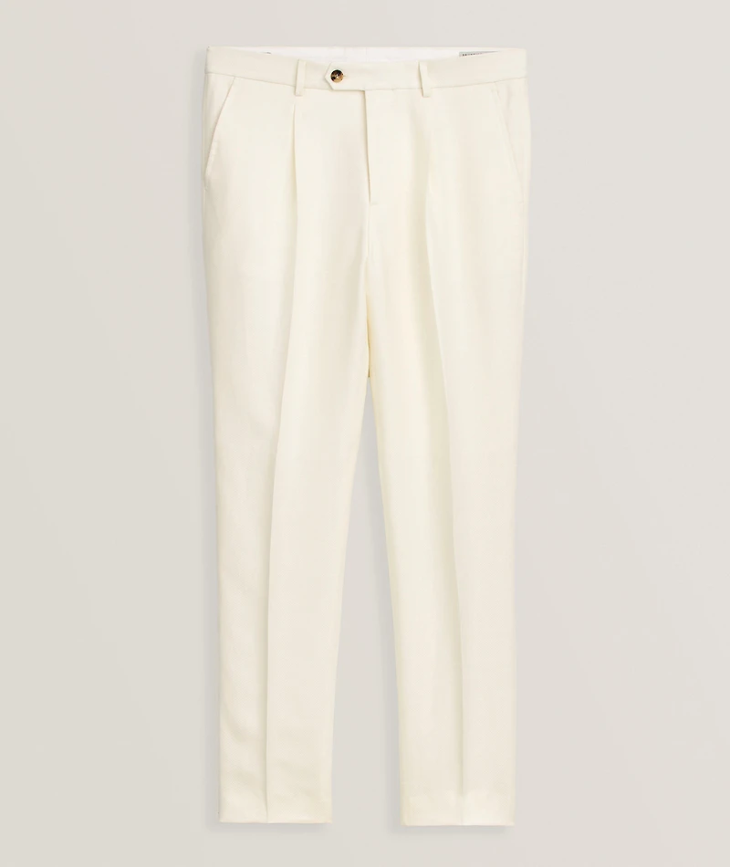 Leisure-Fit Linen-Blend Suit Pants