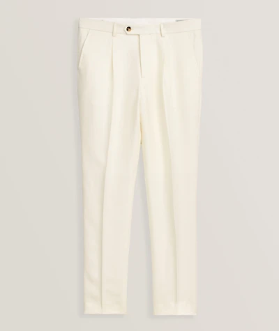 Leisure-Fit Linen-Blend Suit Pants