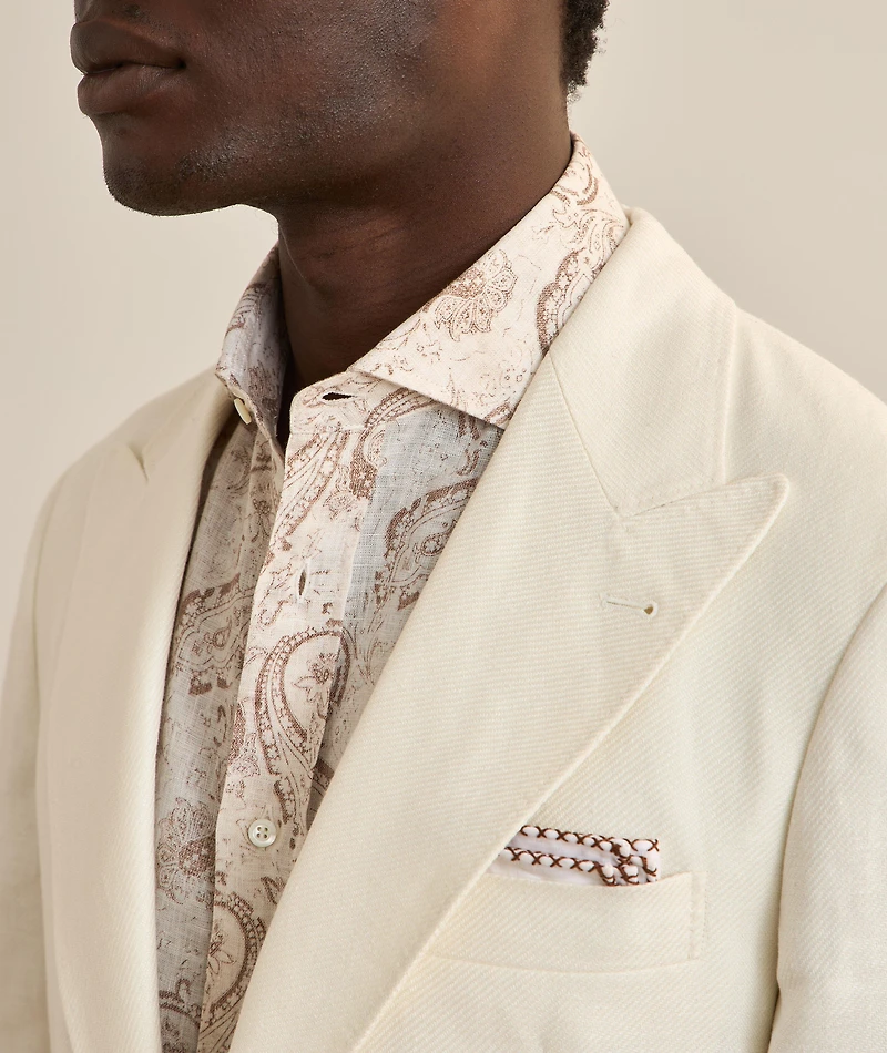 Linen, Wool & Silk Twill Sport Jacket