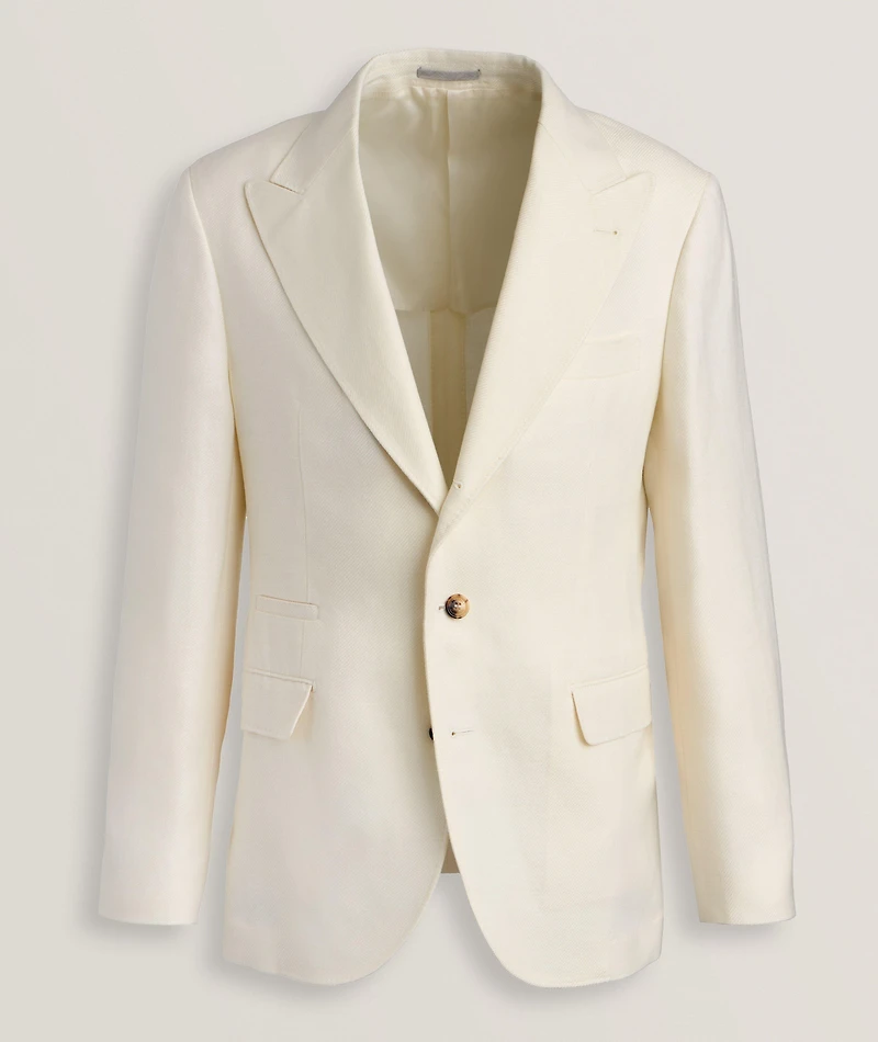 Linen, Wool & Silk Twill Sport Jacket
