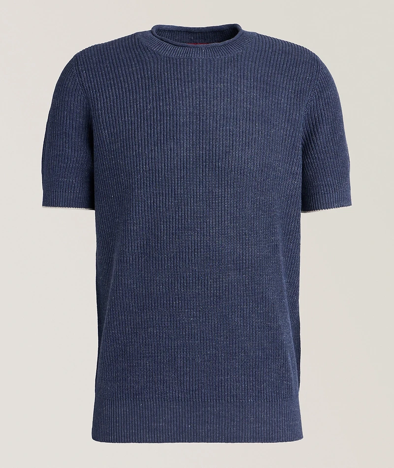 Ribbed Linen-Cotton Rollneck Sweater