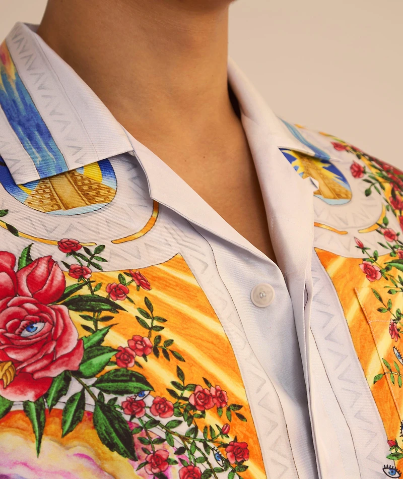 LA Tornade de Rose Silk Shirt