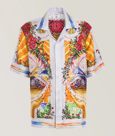 LA Tornade de Rose Silk Shirt