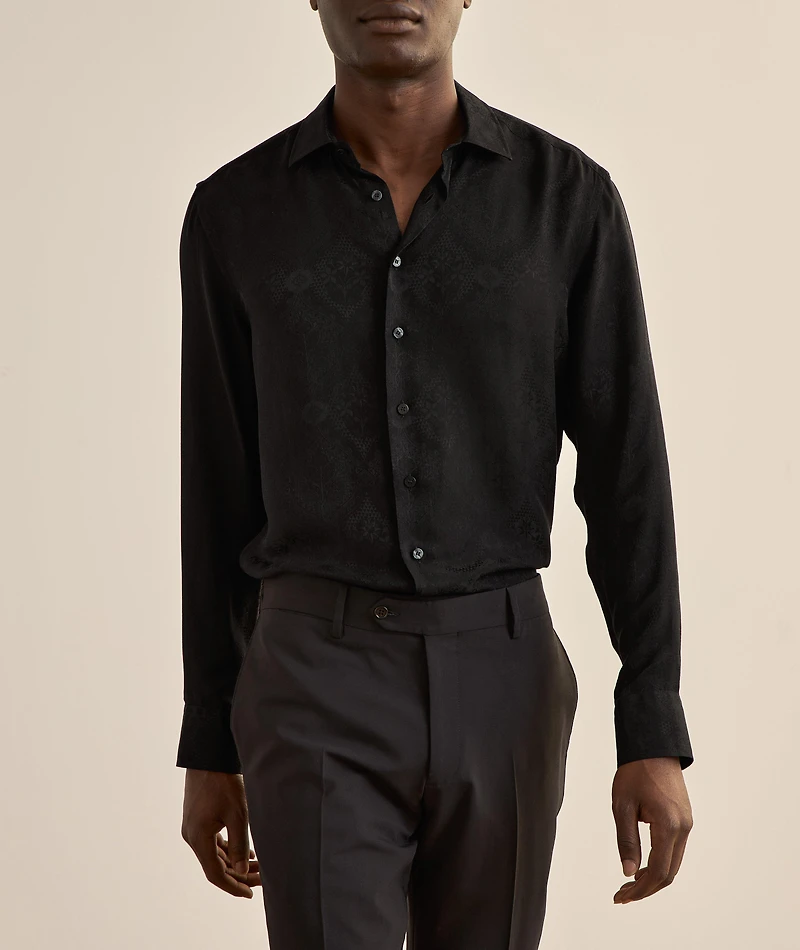 Tonal Paisley Silk-Blend Shirt