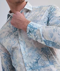 Palm Tree Print Cotton Shirt