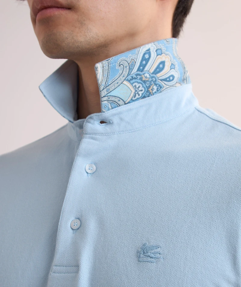 Paisley Under Collar Cotton Polo