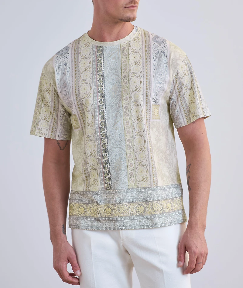 Paisley Cotton Crewneck T-Shirt