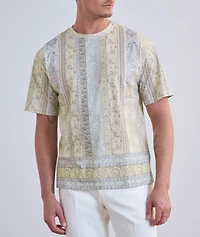 Paisley Cotton Crewneck T-Shirt