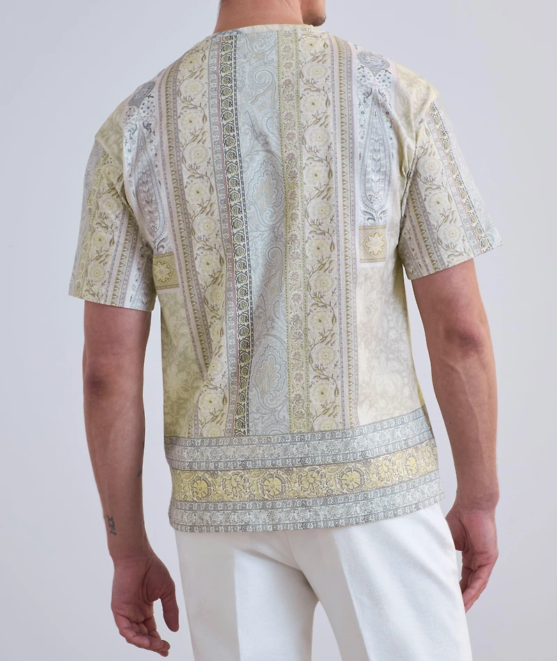 Paisley Cotton Crewneck T-Shirt