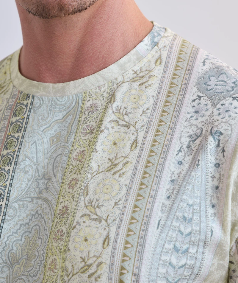 Paisley Cotton Crewneck T-Shirt
