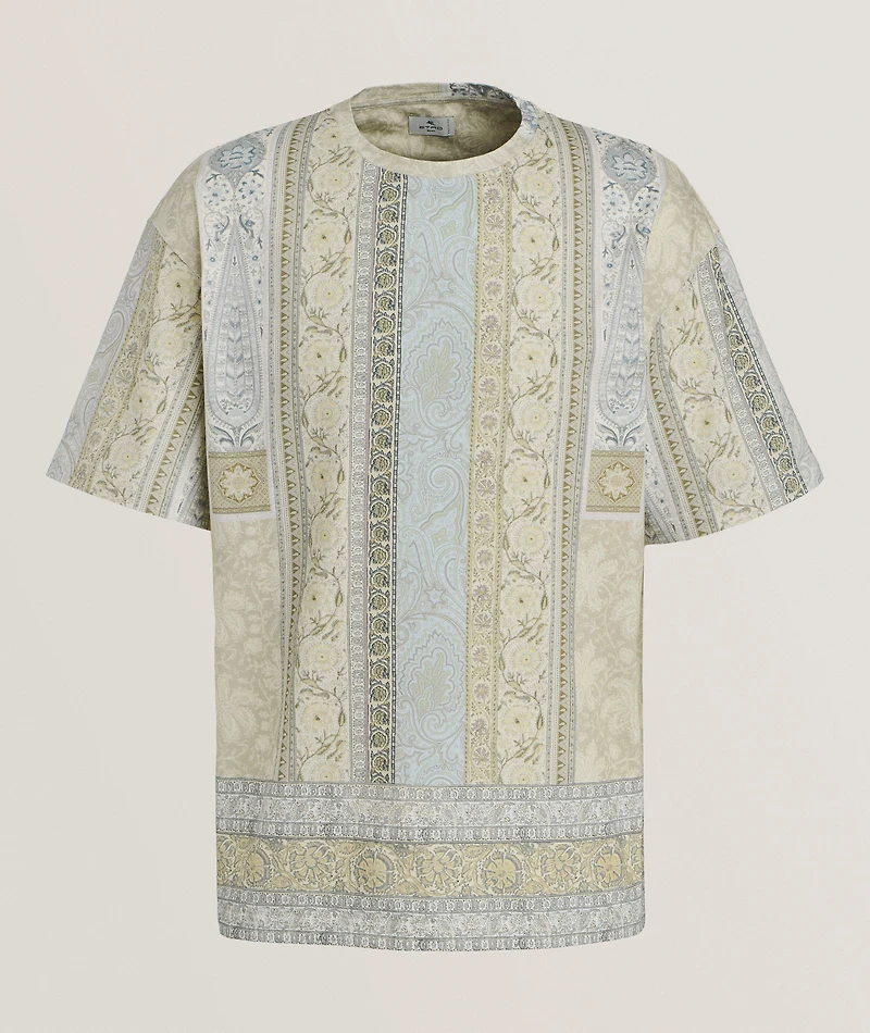 Paisley Cotton Crewneck T-Shirt