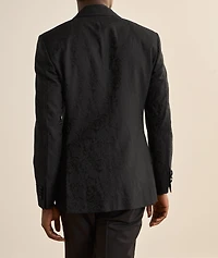 Silk-Blend Tonal Jacquard Floral Evening Jacket