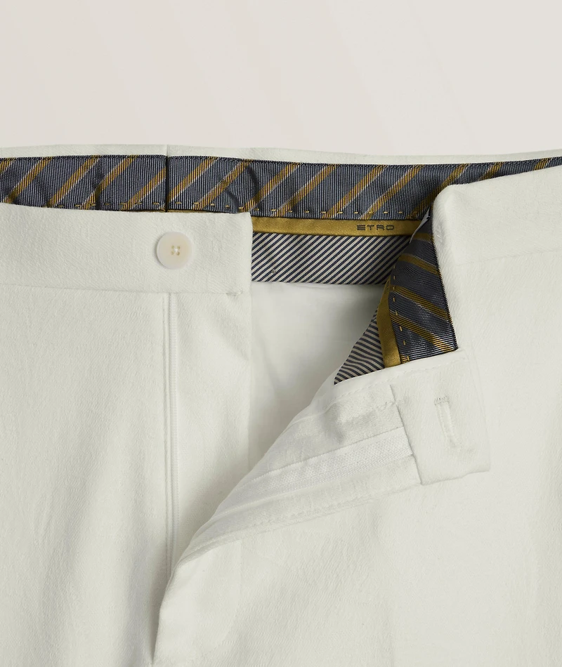 Paisley Jacquard Stretch-Cotton Pants