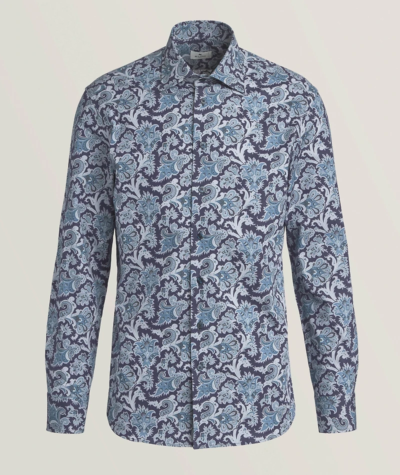 Floral Stretch-Cotton Shirt