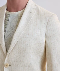 Linen-Blend Tonal Stripe Sport Jacket