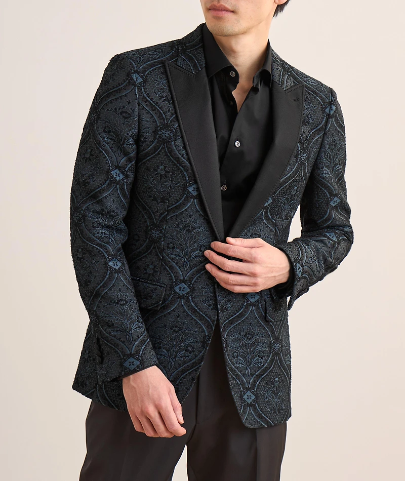 Floral Brocade Silk-Blend Evening Jacket