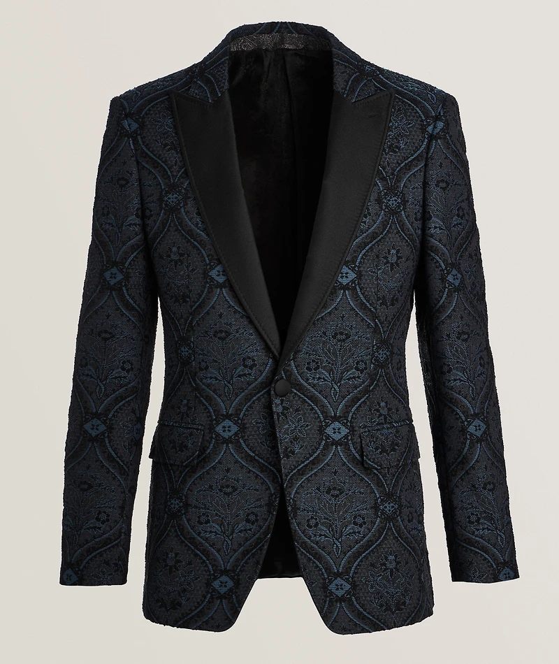 Floral Brocade Silk-Blend Evening Jacket
