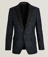 Floral Brocade Silk-Blend Evening Jacket