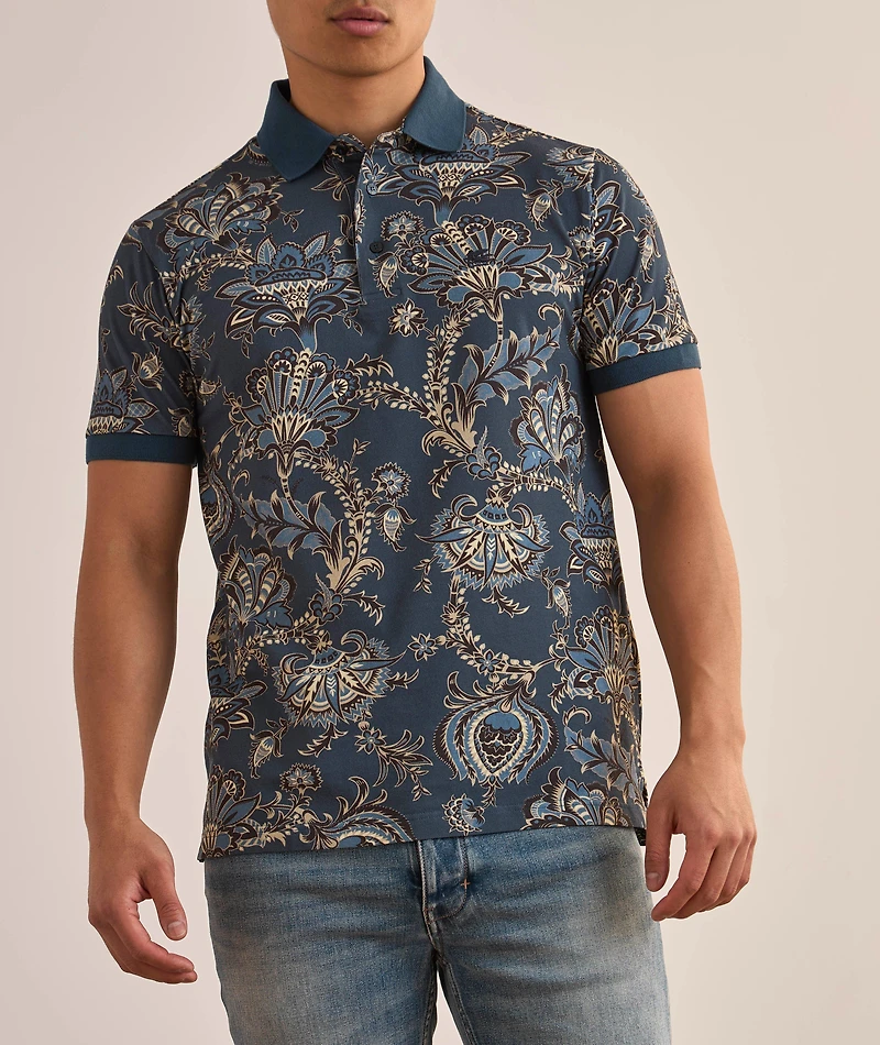 Floral-Print Cotton Polo