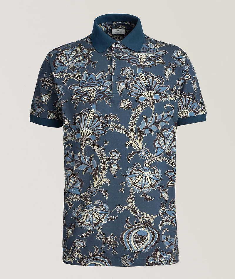 Floral-Print Cotton Polo