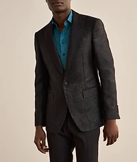 Jacquard Metallic Swirl Evening Jacket
