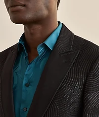 Jacquard Metallic Swirl Evening Jacket