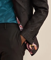 Jacquard Metallic Swirl Evening Jacket