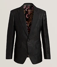 Jacquard Metallic Swirl Evening Jacket
