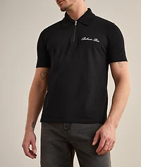 Embroidered Cursive Logo Cotton Polo