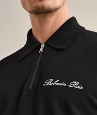 Embroidered Cursive Logo Cotton Polo