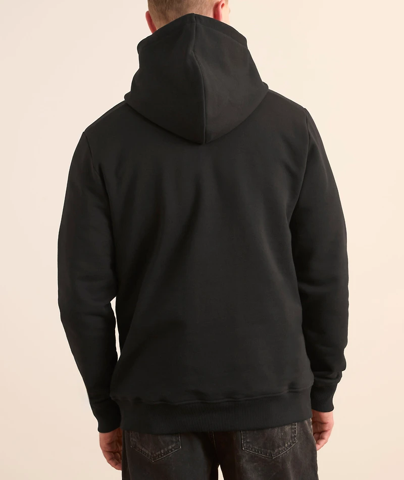 Flocked Cursive Logo Hooded Sweater
