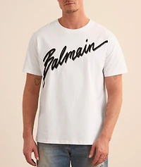 Flocked Cursive Logo T-Shirt
