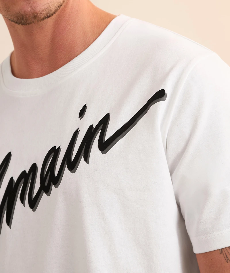 Flocked Cursive Logo T-Shirt