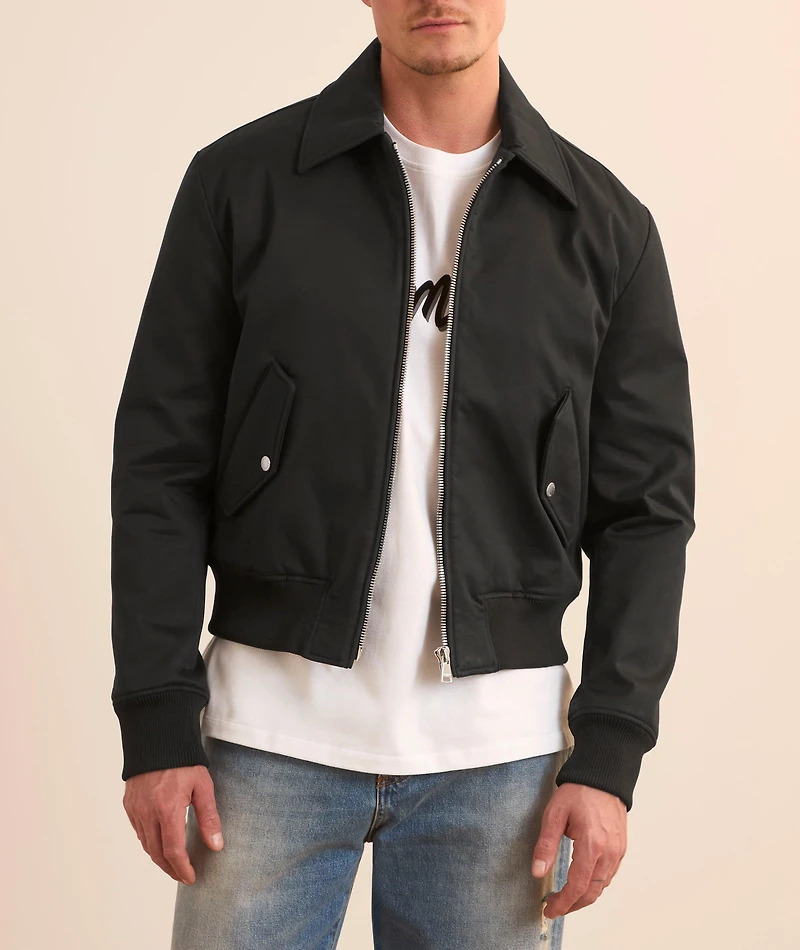 Embossed Logo Cotton Bomber Jacket