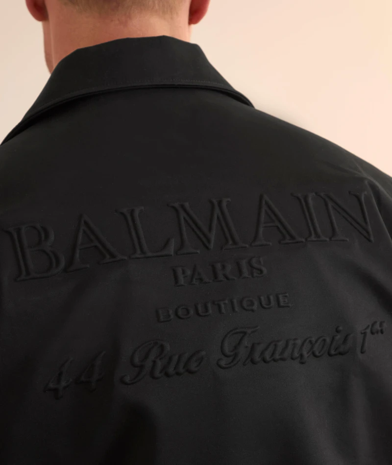 Embossed Logo Cotton Bomber Jacket